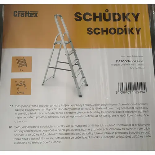 Photo de l’avis officiel: Craftex Single-sided folding step ladder 4+1 Escalier — risque: Blessures