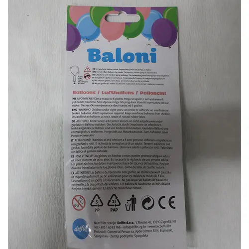Photo de l’avis officiel: Baloni 20/1 svijetlo zeleni Ballons — risque: Risque chimique