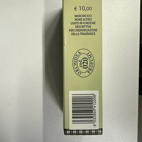 Photo de l’avis officiel: Orchidea Profumi L.O.N.D-O.N. cod 20 Eau de toilette — risque: Risque chimique