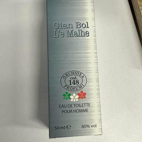 Photo de l’avis officiel: Orchidea Profumi Gian Bol L'e Malhe Eau de toilette — risque: Risque chimique