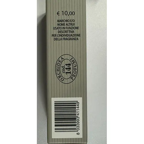 Photo de l’avis officiel: Orchidea Profumi GK une cod. 144 Eau de toilette — risque: Risque chimique