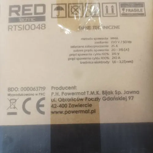 Foto do aviso oficial: RED Technic Inverter welder Soldador do inversor — risco: Choque elétrico
