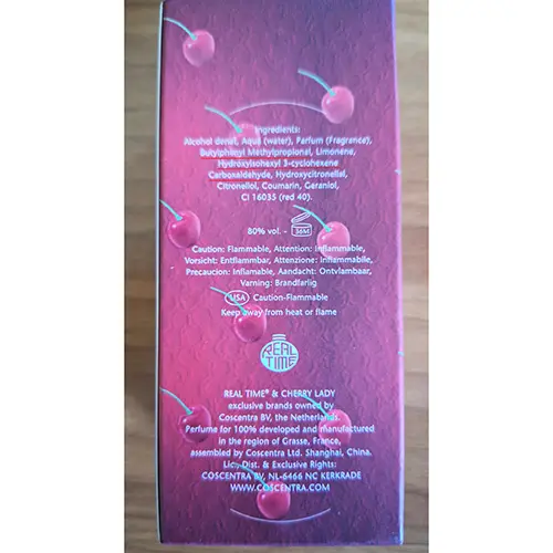 Photo de l’avis officiel: REAL TIME Cherry Lady Parfum — risque: Risque chimique
