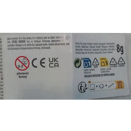 Photo from the official notice: DOLCI PREZIOSI key ring with toy — choking risk
