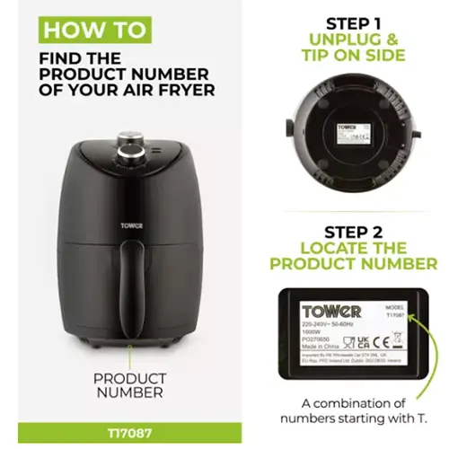 Photo from the official notice: Tower Vortx 2 Litre Air Fryer - Manual — burns & fire risk