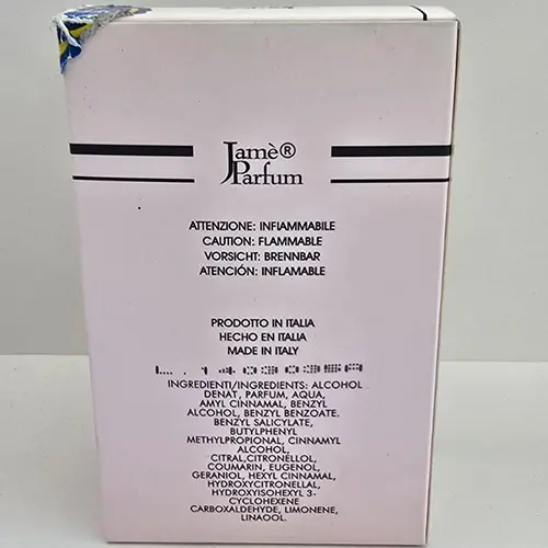 Photo de l’avis officiel: Jamè Parfum Per lei Eau de toilette — risque: Risque chimique