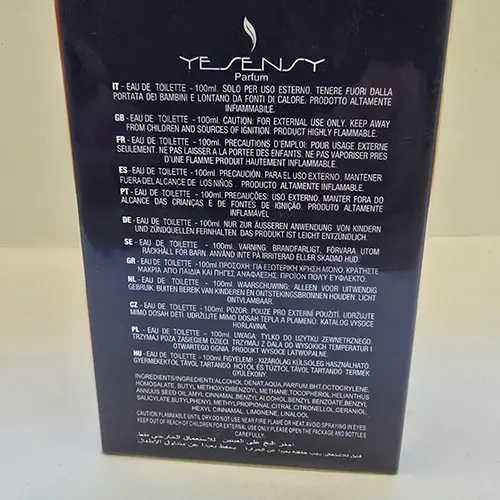 Photo de l’avis officiel: Yesensy Parfum Tony Eau de toilette — risque: Risque chimique