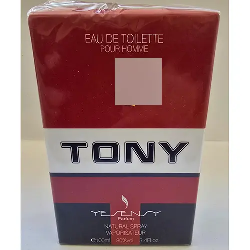 Photo de l’avis officiel: Yesensy Parfum Tony Eau de toilette — risque: Risque chimique