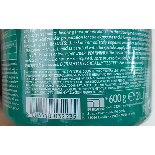 Photo de l’avis officiel: Geomar Thalasso Scrub Azione levigante Gommage corporel — risque: Risque chimique