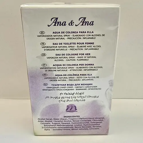Photo de l’avis officiel: Ana &amp; Ana Eau de toilette — risque: Risque chimique