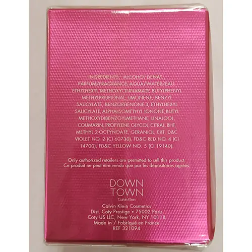 Photo de l’avis officiel: Calvin Klein Down Town Parfum — risque: Risque chimique