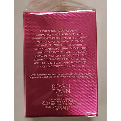 Photo de l’avis officiel: Calvin Klein Down Town Parfum — risque: Risque chimique