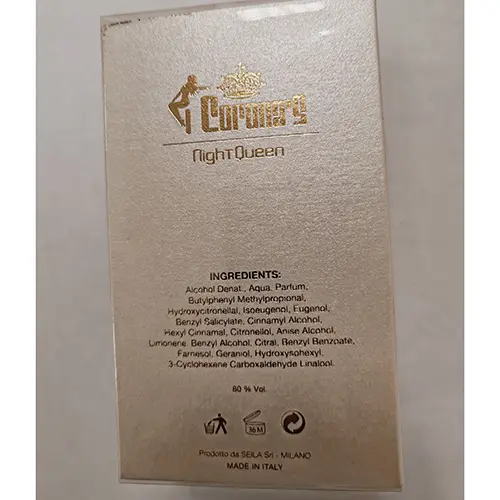 Photo de l’avis officiel: Corona's Night Queen Parfum — risque: Risque chimique