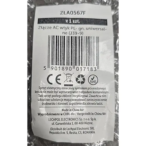 Foto do aviso oficial: LECHPOL Universal travel adapter Adaptador de viagem — risco: Choque elétrico