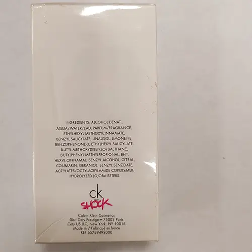 Photo de l’avis officiel: Calvin Klein Shock Eau de toilette — risque: Risque chimique