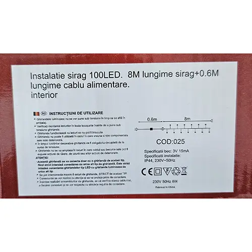 Foto do aviso oficial: Bo Yang SIRAG CU JOCURI DE LUMINI 100LED Corrente de iluminação — risco: Choque elétrico