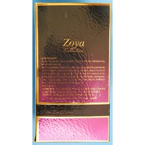Photo de l’avis officiel: Zoya Collection ROYAL ROSE Parfumerie — risque: Risque chimique