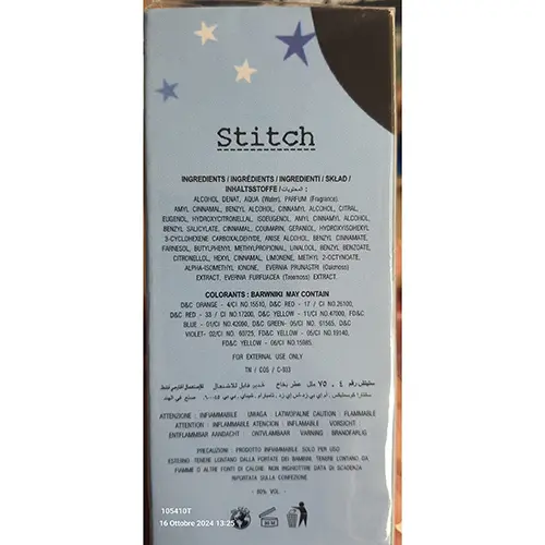 Foto dell’avviso ufficiale: Stitch N. 4 Profumo — rischio: Rischio chimico