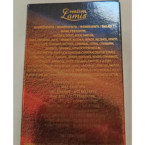 Foto dell’avviso ufficiale: Creation lamis Temperature Eau de toilette — rischio: Rischio chimico