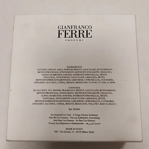 Photo de l’avis officiel: Gianfranco Ferre Camicia 113 Parfum — risque: Risque chimique