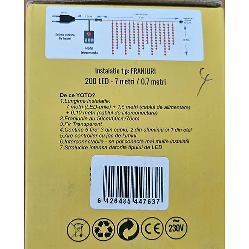 Photo de l’avis officiel: Yoto 200 LED Chaîne d'éclairage — risque: Choc électrique
