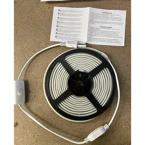 Foto do aviso oficial: SUNBEYOND LED Strip Luz LED — risco: Choque elétrico