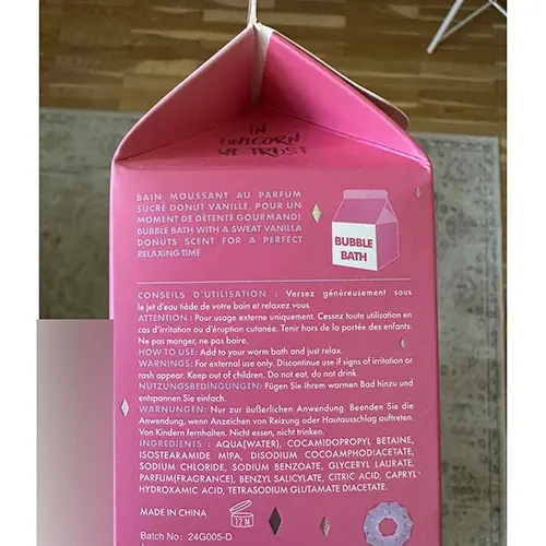 Photo de l’avis officiel: inuwet Vegan Poetic Beauty Mousse de bain — risque: Risque chimique