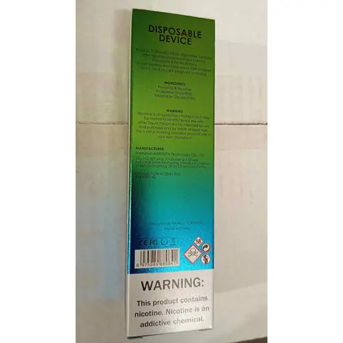 Photo de l’avis officiel: RAMLM TORNADO 50000 Cigarette électronique jetable — risque: Risque chimique (SR/02850/25)