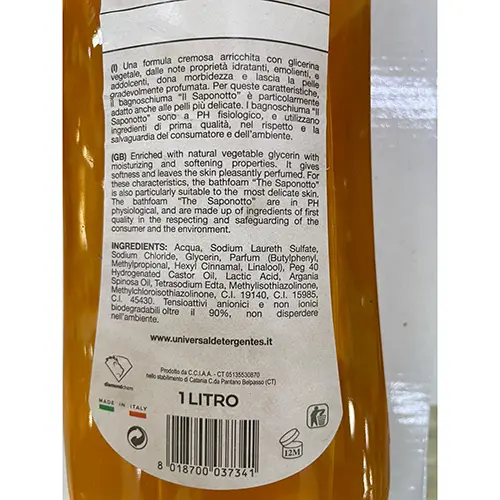 Photo de l’avis officiel: IL SAPONOTTO® Olio di argan Mousse de bain — risque: Risque chimique