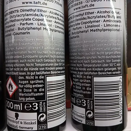 Photo de l’avis officiel: Schwarzkopf CARBON CRAFT Spray capillaire — risque: Risque chimique