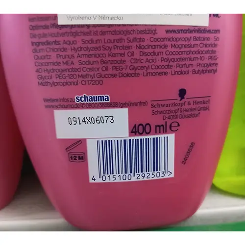 Photo de l’avis officiel: Schwarzkopf Shine it Up! Shampooing — risque: Risque chimique