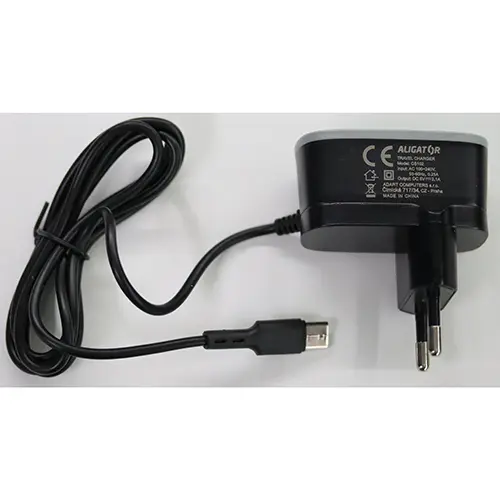 Foto aus der offiziellen Meldung: ALIGATOR USB 2.1A &amp; USB-C travel charger Reiseladegerät — Risiko: Elektrischer Schlag