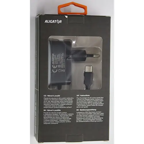 Foto aus der offiziellen Meldung: ALIGATOR USB 2.1A &amp; USB-C travel charger Reiseladegerät — Risiko: Elektrischer Schlag