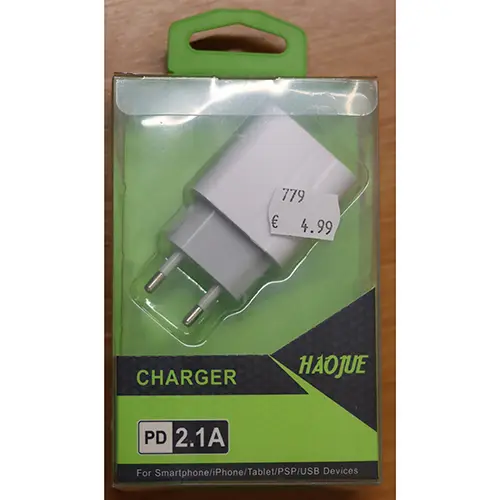 Foto do aviso oficial: HAOJUE CHARGER Adaptador — risco: Choque elétrico