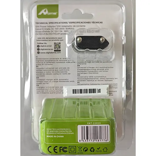 Foto do aviso oficial: Home® UNIVERSAL CHARGER Adaptador — risco: Choque elétrico
