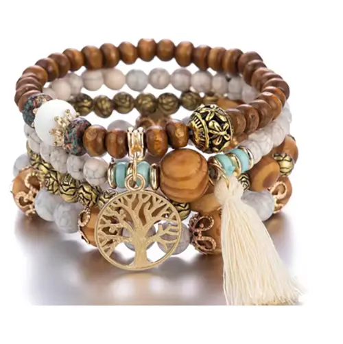 Photo de l’avis officiel: Boho wooden bracelet 4Pcs/Set Ensemble de bracelets — risque: Risque chimique