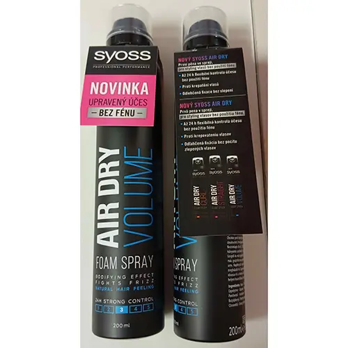 Photo de l’avis officiel: syoss AIR DRY VOLUME Mousse capillaire — risque: Risque chimique