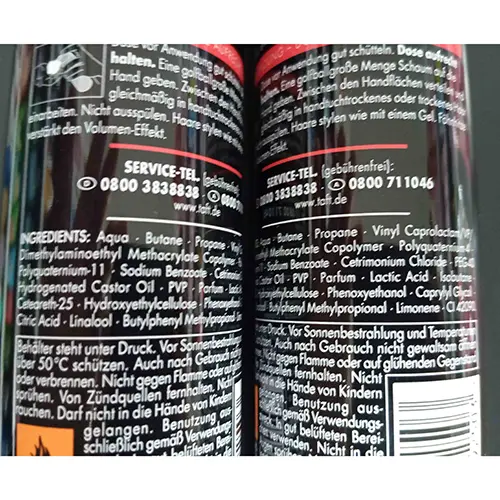 Photo de l’avis officiel: Schwarzkopf 3 WETTER MEGA STARK 5 Mousse de gel capillaire — risque: Risque chimique