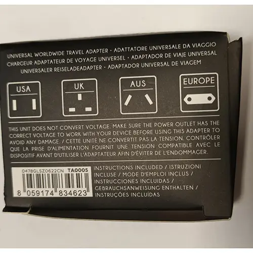 Photo de l’avis officiel: LEGAMI Universal travel adapter Adaptateur de voyage — risque: Choc électrique