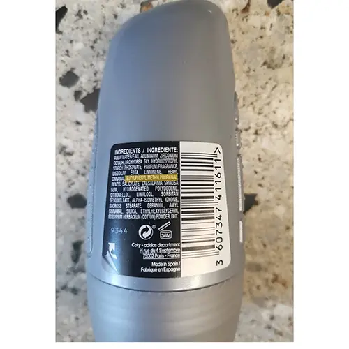 Photo de l’avis officiel: Adidas COOL &amp; DRY 48H FRESH Déodorant — risque: Risque chimique