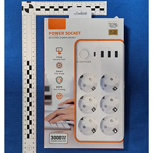 Foto do aviso oficial: Power Socket HOSPAOP ANTI-STATIC POWER SOCKET, POWER SOCKET Chumbo da extensão — risco: Incêndio