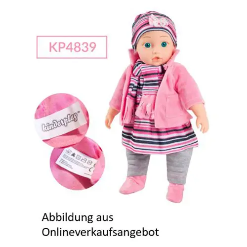 Photo de l’avis officiel: kinderplay poupée bébé — risque: Risque chimique & Étouffement (SR/03047/25)