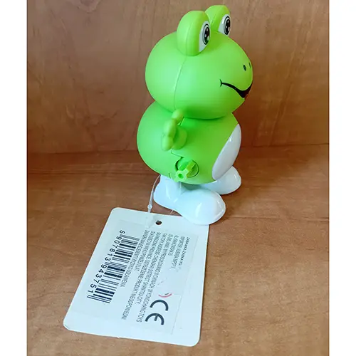 Foto do aviso oficial: Funny frog Brinquedo de plástico — risco: Engasgamento