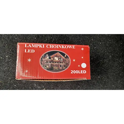 Foto do aviso oficial: Lampki choinkowe led Corrente de iluminação — risco: Choque elétrico (SR/03134/25)