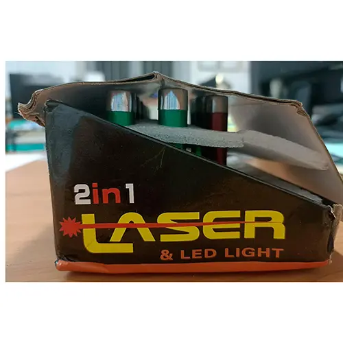 Photo de l’avis officiel: 2 in 1 laser e luce Pointeur laser — risque: Brûlures & Dommages à la vue (SR/03148/25)