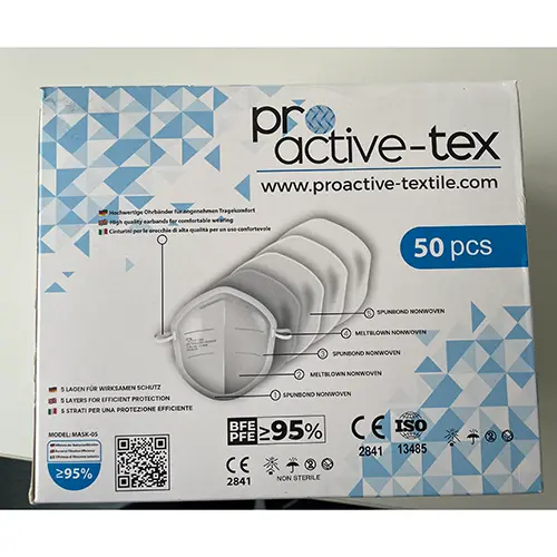 Foto aus der offiziellen Meldung: pro acitve-tex Ultra Protective Mask FFP2 NR Maske Partikelfiltermaske — Risiko: Gesundheitsrisiken/Sonstige