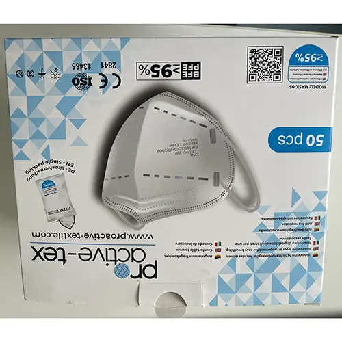 Foto aus der offiziellen Meldung: pro acitve-tex Ultra Protective Mask FFP2 NR Maske Partikelfiltermaske — Risiko: Gesundheitsrisiken/Sonstige