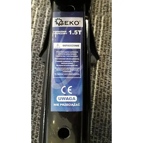 Photo de l’avis officiel: Geko Podnosnik trapezowy 1,5T Cric à ciseaux — risque: Blessures
