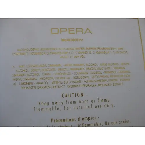 Photo de l’avis officiel: Per'King Opera Eau de Parfum — risque: Risque chimique