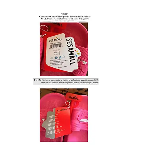 Foto dell’avviso ufficiale: Sesamall ciabatte Sandali per bambini — rischio: Rischio chimico